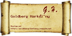 Goldberg Harkány névjegykártya